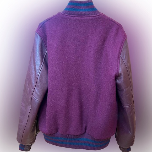 AUTHENTIC LIKE NEW MENS KITH x GOLDEN BEAR LEATHER/WOOL VARSITY JACKET- SZ MED - Picture 2 of 6